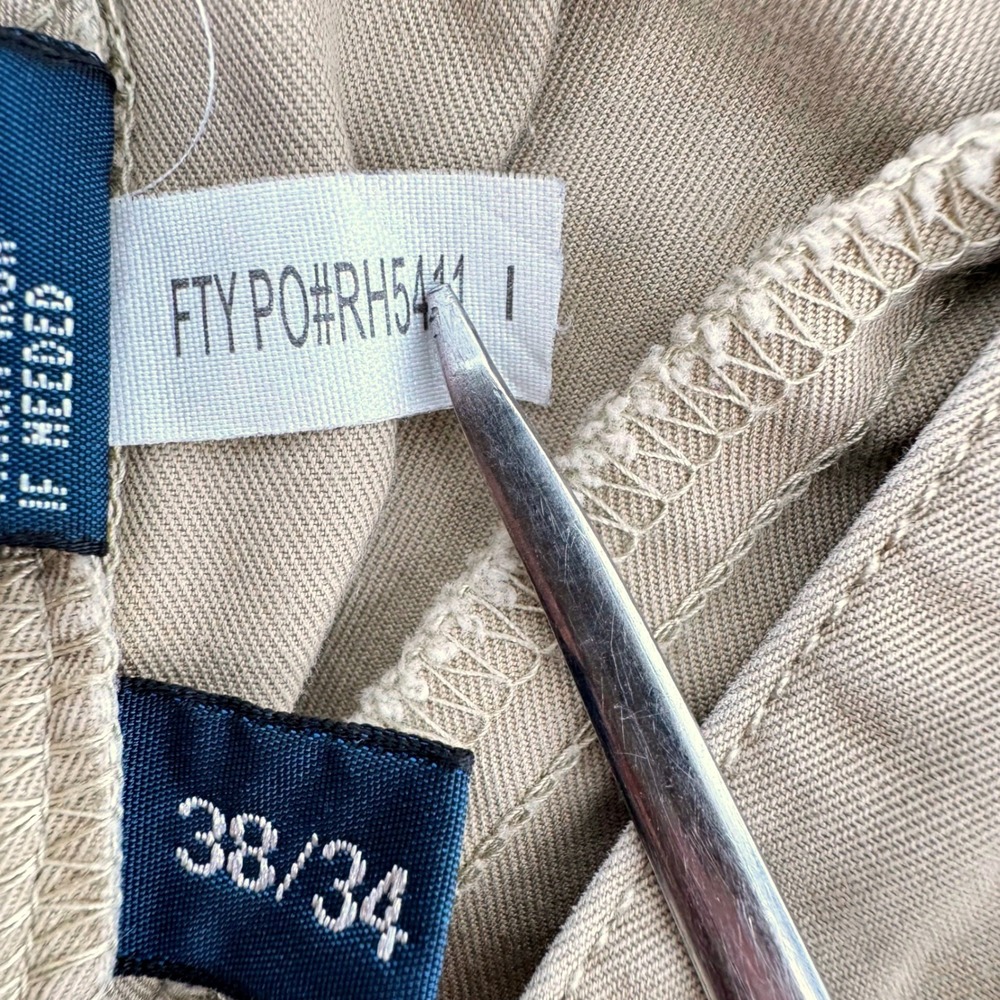 Polo Ralph Lauren Hammond Pants Mens 38x32 Tan Khaki Pleated Cuffed Hem Chinos - Picture 7 of 7